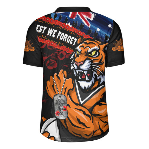 Wests Tigers Rugby Jersey Anzac Remembrance Of The Fallen
