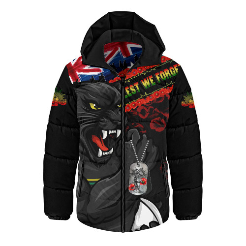 Penrith Panthers Hooded Padded Jacket Anzac Remembrance Of The Fallen