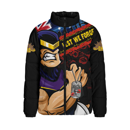Melbourne Storm Padded Jacket Anzac Remembrance Of The Fallen