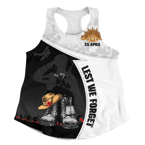 Australia Women Racerback Singlet Anzac Day Proud Remembrance Of Fallen Heroes