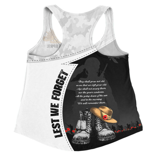 Australia Women Racerback Singlet Anzac Day Proud Remembrance Of Fallen Heroes