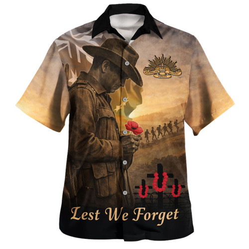 Australia Hawaiian Shirt Anzac Day At Dawn We Remember