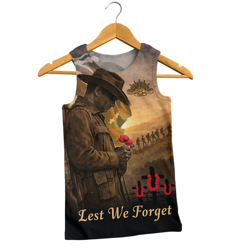 Australia Men Singlet Anzac Day At Dawn We Remember