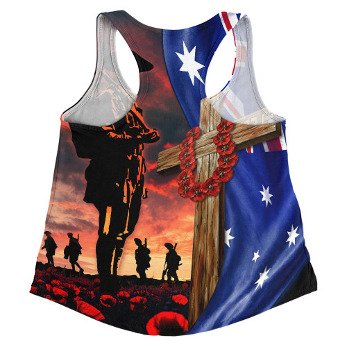 Australia Women Racerback Singlet Lest We Forget Remembrance