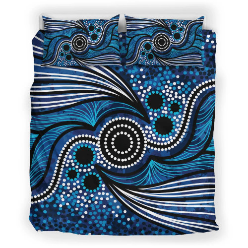Australia Aboriginal Bedding Set - Aboriginal Dot Art Painting Ver 9 Australia Aboriginal Bedding Set - Aboriginal Dot Art Painting Ver 9