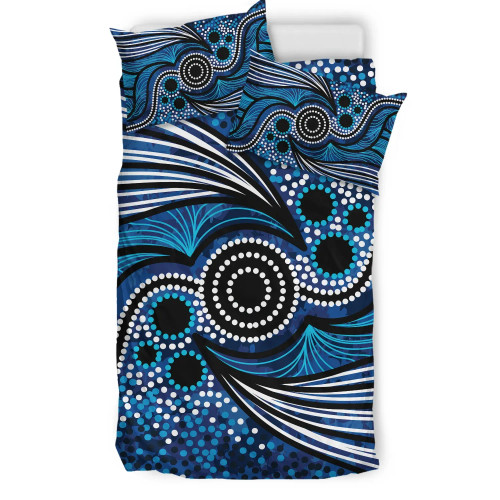 Australia Aboriginal Bedding Set - Aboriginal Dot Art Painting Ver 9 Australia Aboriginal Bedding Set - Aboriginal Dot Art Painting Ver 9