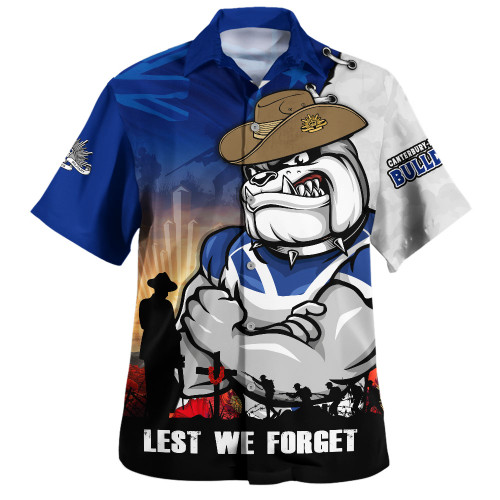 Canterbury-Bankstown Bulldogs Hawaiian Shirt Anzac Day Lest We Forget Silent Dawn