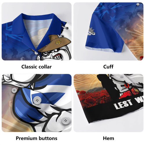 Canterbury-Bankstown Bulldogs Hawaiian Shirt Anzac Day Lest We Forget Silent Dawn