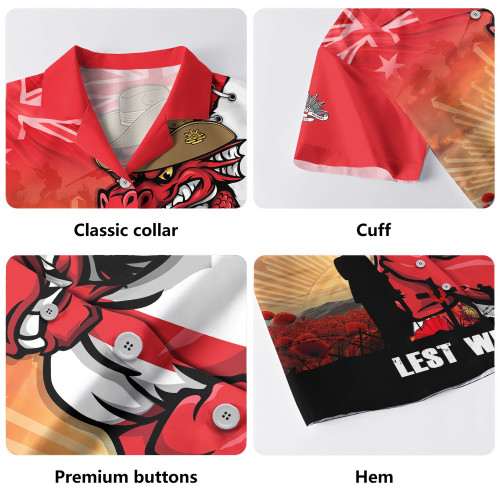 St. George Illawarra Dragons Hawaiian Shirt Anzac Day Lest We Forget Silent Dawn
