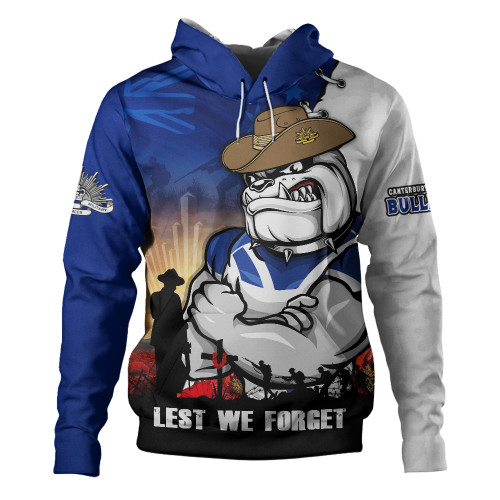 Canterbury-Bankstown Bulldogs Hoodie Anzac Day Lest We Forget Silent Dawn