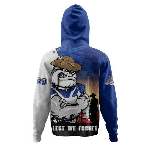 Canterbury-Bankstown Bulldogs Hoodie Anzac Day Lest We Forget Silent Dawn