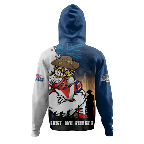 Sydney Roosters Hoodie Anzac Day Lest We Forget Silent Dawn