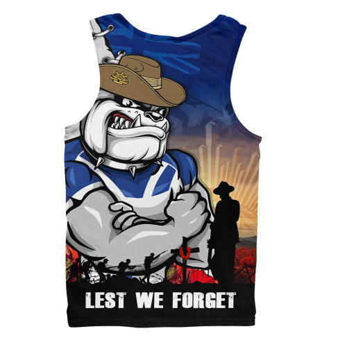 Canterbury-Bankstown Bulldogs Men Singlet Anzac Day Lest We Forget Silent Dawn