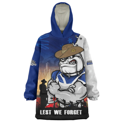 Canterbury-Bankstown Bulldogs Snug Hoodie Anzac Day Lest We Forget Silent Dawn