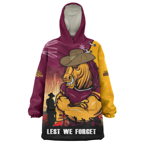 Brisbane Broncos Snug Hoodie Anzac Day Lest We Forget Silent Dawn