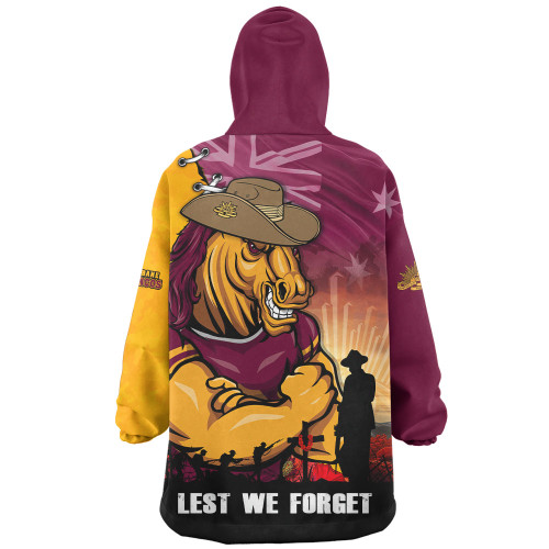 Brisbane Broncos Snug Hoodie Anzac Day Lest We Forget Silent Dawn