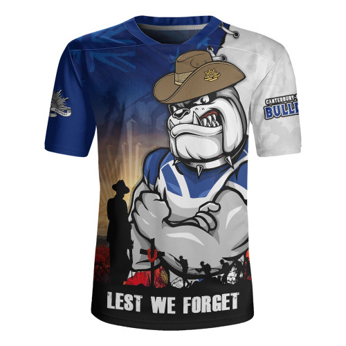 Canterbury-Bankstown Bulldogs Rugby Jersey Anzac Day Lest We Forget Silent Dawn