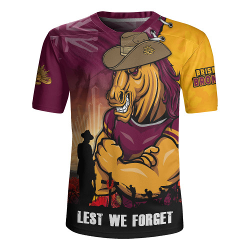 Brisbane Broncos Rugby Jersey Anzac Day Lest We Forget Silent Dawn