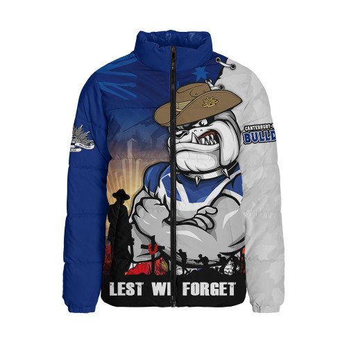 Canterbury-Bankstown Bulldogs Padded Jacket Anzac Day Lest We Forget Silent Dawn