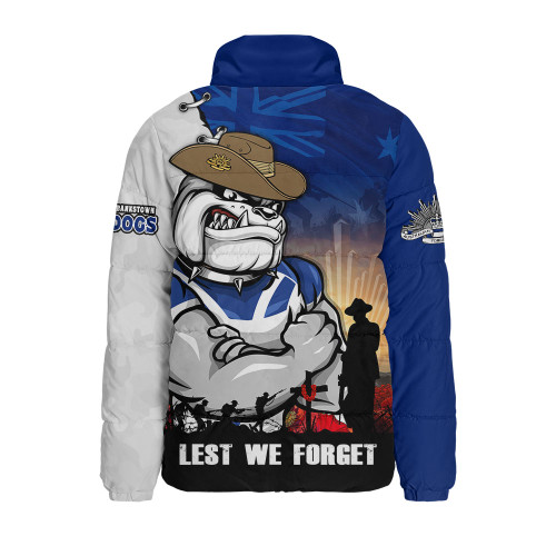 Canterbury-Bankstown Bulldogs Padded Jacket Anzac Day Lest We Forget Silent Dawn