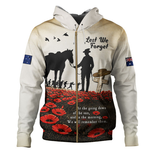 Australia Hoodie Lest We Forget Light Horse Dawn Field