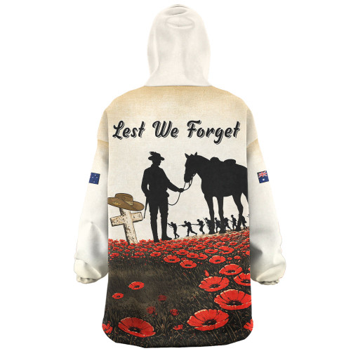 Australia Snug Hoodie Lest We Forget Light Horse Dawn Field