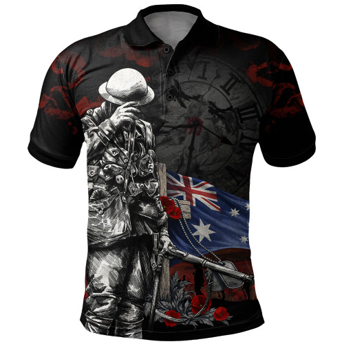 Australia Polo Shirt Anzac Day Silent Dawn Spirit Of Remembrance