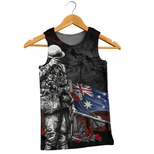 Australia Men Singlet Anzac Day Silent Dawn Spirit Of Remembrance