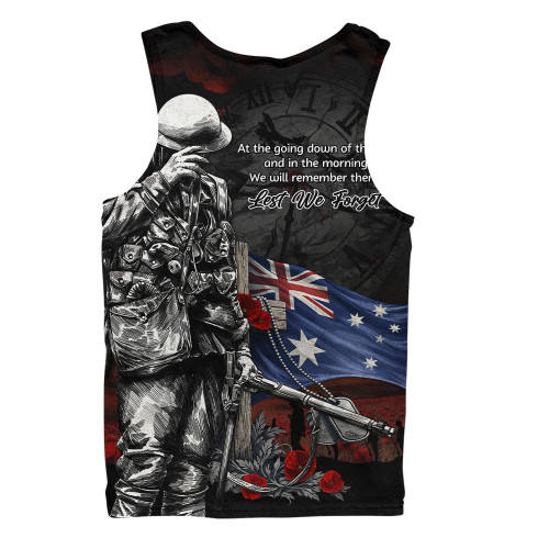 Australia Men Singlet Anzac Day Silent Dawn Spirit Of Remembrance