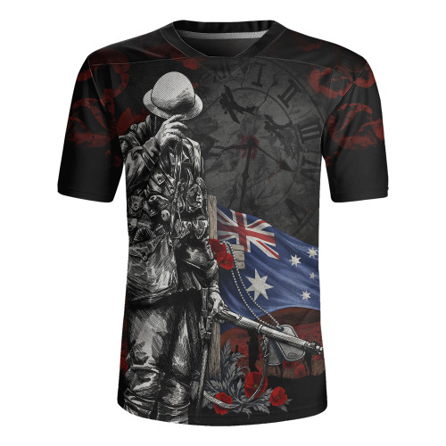 Australia Rugby Jersey Anzac Day Silent Dawn Spirit Of Remembrance