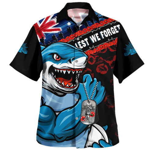 Cronulla-Sutherland Sharks Hawaiian Shirt Anzac Remembrance Of The Fallen
