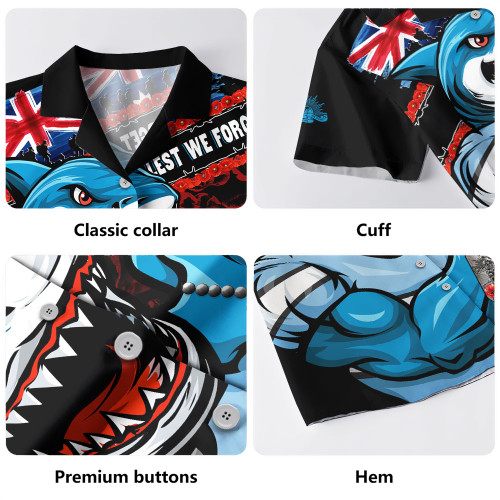 Cronulla-Sutherland Sharks Hawaiian Shirt Anzac Remembrance Of The Fallen