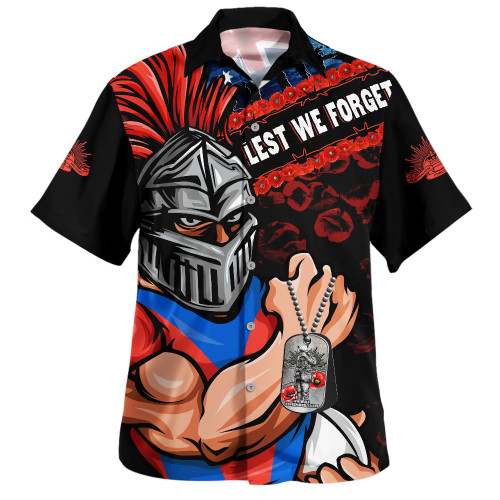 Newcastle Knights Hawaiian Shirt Anzac Remembrance Of The Fallen