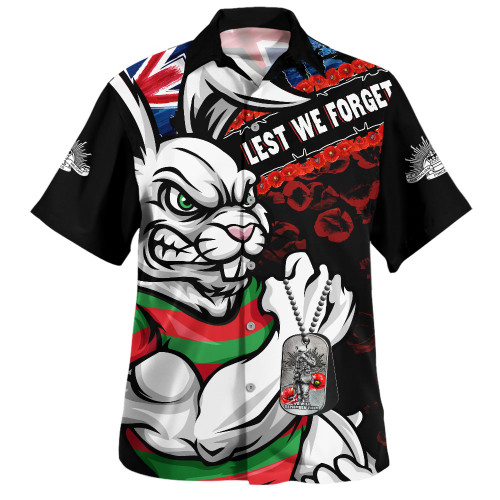 South Sydney Rabbitohs Hawaiian Shirt Anzac Remembrance Of The Fallen