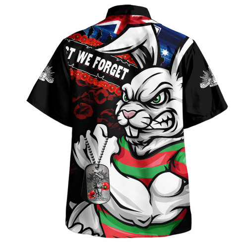 South Sydney Rabbitohs Hawaiian Shirt Anzac Remembrance Of The Fallen