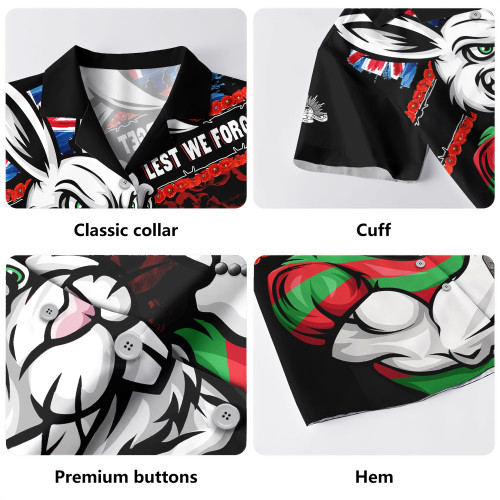 South Sydney Rabbitohs Hawaiian Shirt Anzac Remembrance Of The Fallen