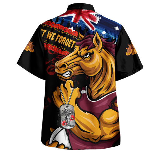 Brisbane Broncos Hawaiian Shirt Anzac Remembrance Of The Fallen