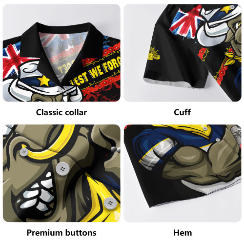 North Queensland Cowboys Hawaiian Shirt Anzac Remembrance Of The Fallen