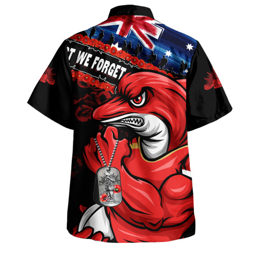 Redcliffe Dolphins Hawaiian Shirt Anzac Remembrance Of The Fallen