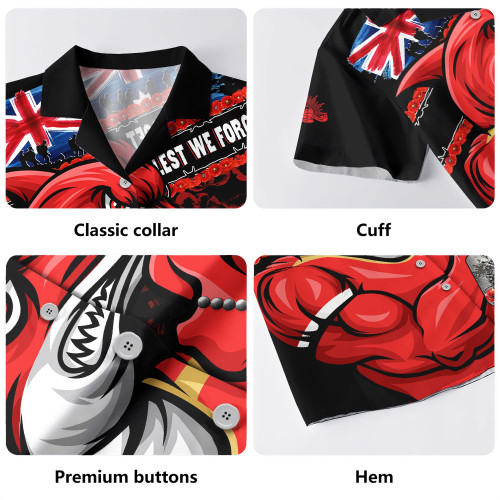 Redcliffe Dolphins Hawaiian Shirt Anzac Remembrance Of The Fallen