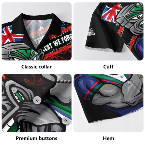 New Zealand Warriors Hawaiian Shirt Anzac Remembrance Of The Fallen