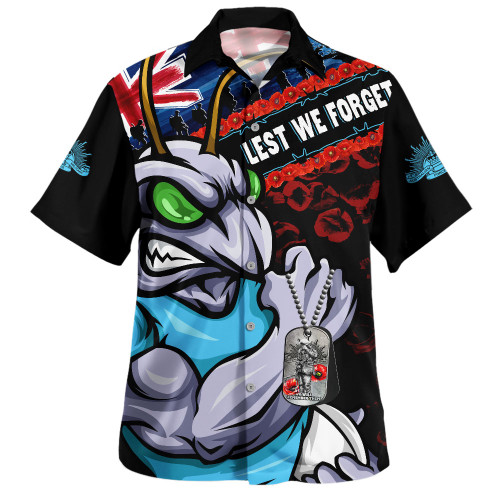 New South Wales Blues Hawaiian Shirt Anzac Remembrance Of The Fallen