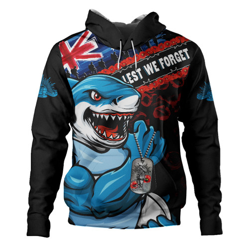 Cronulla-Sutherland Sharks Hoodie Anzac Remembrance Of The Fallen