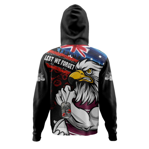 Manly Warringah Sea Eagles Hoodie Anzac Remembrance Of The Fallen