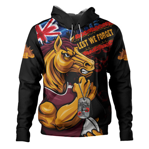 Brisbane Broncos Hoodie Anzac Remembrance Of The Fallen