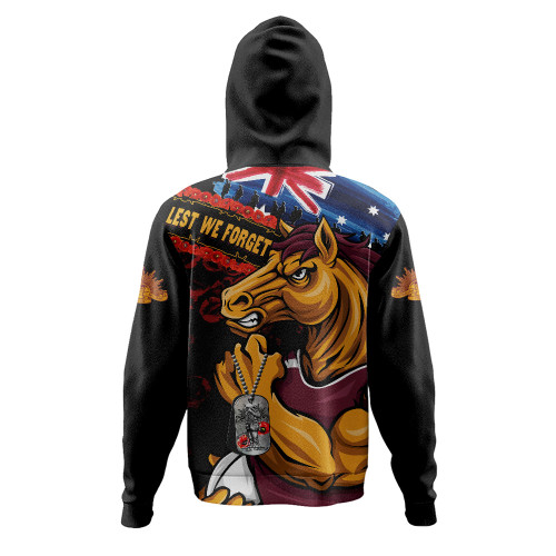 Brisbane Broncos Hoodie Anzac Remembrance Of The Fallen