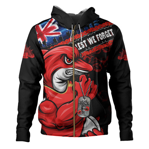 Redcliffe Dolphins Hoodie Anzac Remembrance Of The Fallen