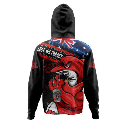 Redcliffe Dolphins Hoodie Anzac Remembrance Of The Fallen