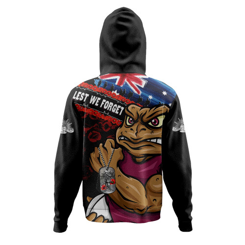 Queensland Maroons Hoodie Anzac Remembrance Of The Fallen