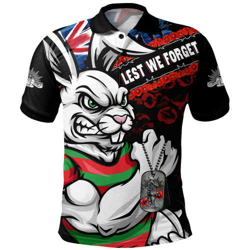 South Sydney Rabbitohs Polo Shirt Anzac Remembrance Of The Fallen